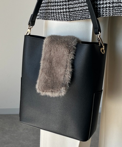 un dix cors（アンディコール）の「マグネットファーバッグ（ハンドバッグ・レディース・アイボリー/ブラック・FREE）」の21枚目の写真