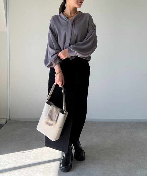 un dix cors（アンディコール）の「マグネットファーバッグ（ハンドバッグ・レディース・アイボリー/ブラック・FREE）」の10枚目の写真