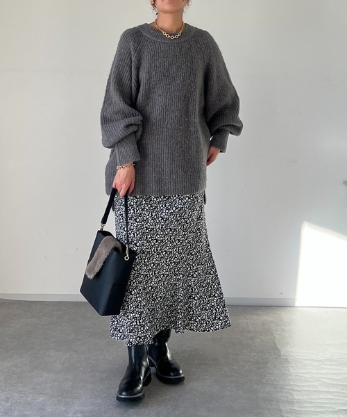 un dix cors（アンディコール）の「マグネットファーバッグ（ハンドバッグ・レディース・アイボリー/ブラック・FREE）」の4枚目の写真