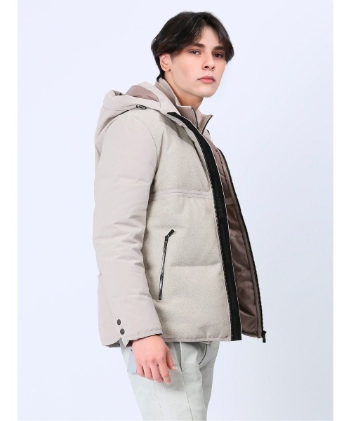 renoma HOMME（レノマオム）の「レノマ オム ウールハイブリッド切替 ダウンジャケット（ダウンジャケット/コート・メンズ・アイボリー/ブラック・MEDIUM/LARGE/X-LARGE）」の22枚目の写真