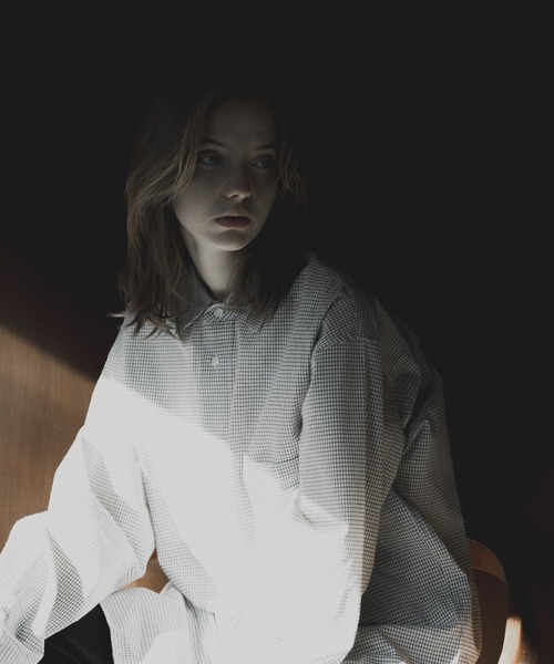 remer（リメール）の「loose regular collar over shirt / ルーズレギュラーカラーオーバーシャツ（シャツ/ブラウス・メンズ・ホワイト/ダークグレー/ホワイト系その他/ブラック系その他/ライトグレー・MEDIUM/SMALL/LARGE）」の10枚目の写真