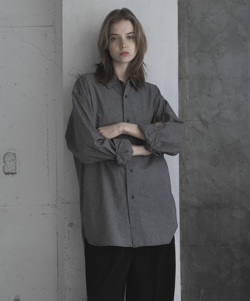 remer（リメール）の「loose regular collar over shirt / ルーズレギュラーカラーオーバーシャツ（シャツ/ブラウス・メンズ・ホワイト/ダークグレー/ホワイト系その他/ブラック系その他/ライトグレー・MEDIUM/SMALL/LARGE）」の15枚目の写真