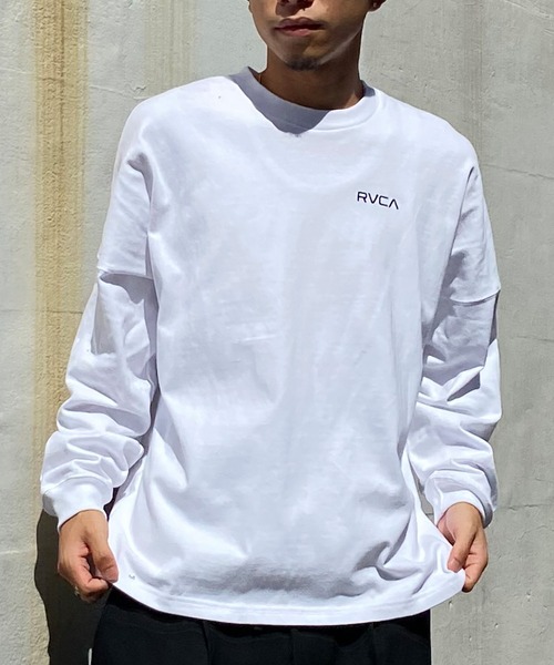 RVCA(ルーカ)の「RVCA/ルーカ ロンTEE 中厚手 ボックスシルエット バンダナ BE041-058(Tシャツ/カットソー・メンズ・ベージュ/ブラック/ホワイト・L/S/M)」の4枚目の写真