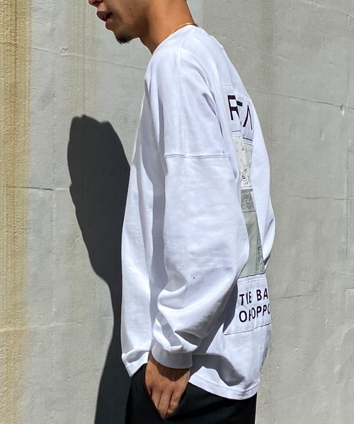 RVCA(ルーカ)の「RVCA/ルーカ ロンTEE 中厚手 ボックスシルエット バンダナ BE041-058(Tシャツ/カットソー・メンズ・ベージュ/ブラック/ホワイト・L/S/M)」の5枚目の写真