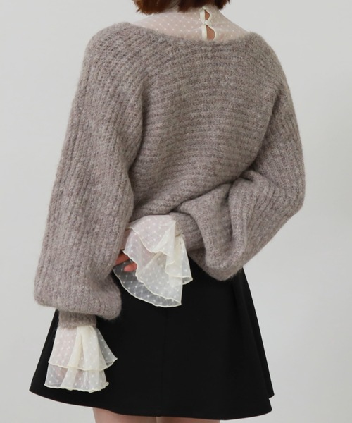 archives(アルシーヴ)の「ドットチュールハイネックTOPS(Tシャツ/カットソー・レディース・アイボリー/ブラック/グレー・MEDIUM)」の8枚目の写真