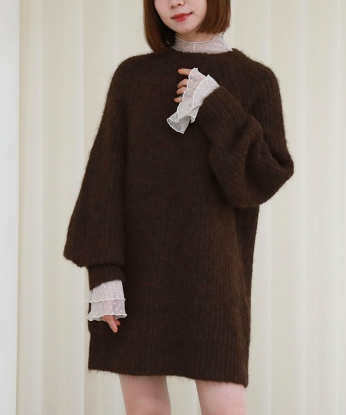 archives(アルシーヴ)の「ドットチュールハイネックTOPS(Tシャツ/カットソー・レディース・アイボリー/ブラック/グレー・MEDIUM)」の11枚目の写真