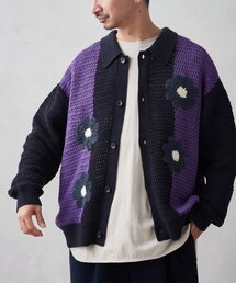 CALIFORNIA クロシェアミ ニットカーディガン "EMB FLOWER"