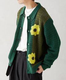 CALIFORNIA クロシェアミ ニットカーディガン "EMB FLOWER"