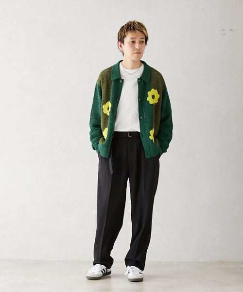 CALIFORNIA クロシェアミ ニットカーディガン 'EMB FLOWER