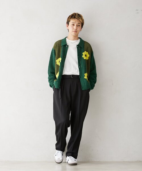 CALIFORNIA クロシェアミ ニットカーディガン 'EMB FLOWER