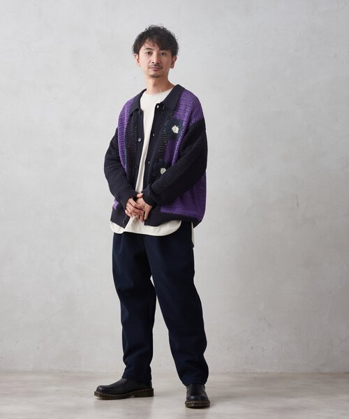 CALIFORNIA クロシェアミ ニットカーディガン 'EMB FLOWER