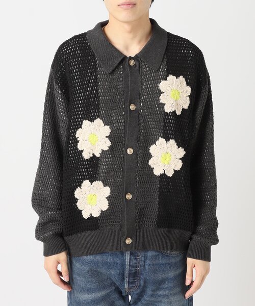 CALIFORNIA クロシェアミ ニットカーディガン 'EMB FLOWER