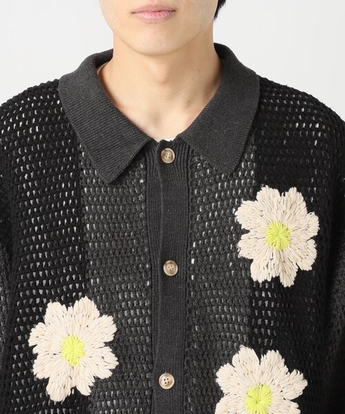 CALIFORNIA クロシェアミ ニットカーディガン 'EMB FLOWER