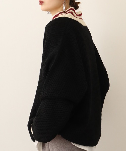 Red Cap Girl(レッドキャプガール)の「REDCAPGIRL リブ編み フルZIPジャケット(ニット/セーター・メンズ・ネイビー/ブラック・M/L)」の3枚目の写真