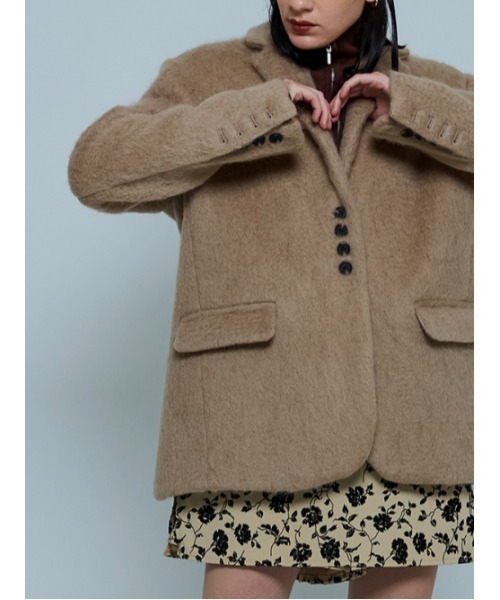 AMAIL（アマイル）の「Wool Standard Jacket（テーラードジャケット・レディース・ベージュ/ブラック・FREE）」の7枚目の写真