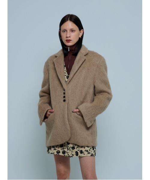 AMAIL（アマイル）の「Wool Standard Jacket（テーラードジャケット・レディース・ベージュ/ブラック・FREE）」の9枚目の写真