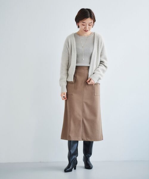 le.coeur blanc（ルクールブラン）の「ラメリブニットプルオーバー（ニット/セーター・レディース・グレイッシュベージュ/オフホワイト/ブラック・38）」の7枚目の写真