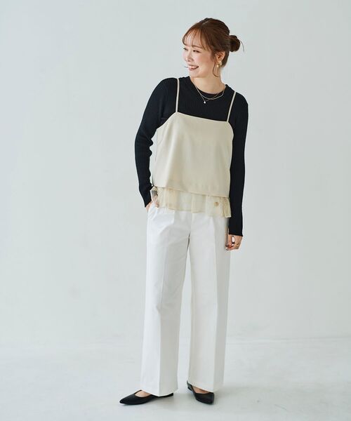 le.coeur blanc（ルクールブラン）の「ラメリブニットプルオーバー（ニット/セーター・レディース・グレイッシュベージュ/オフホワイト/ブラック・38）」の10枚目の写真