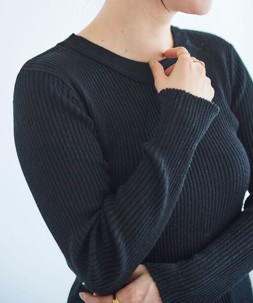 le.coeur blanc（ルクールブラン）の「ラメリブニットプルオーバー（ニット/セーター・レディース・グレイッシュベージュ/オフホワイト/ブラック・38）」の14枚目の写真