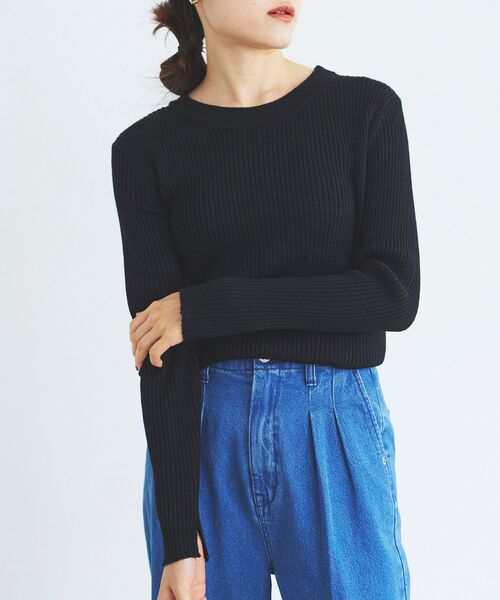 le.coeur blanc（ルクールブラン）の「ラメリブニットプルオーバー（ニット/セーター・レディース・グレイッシュベージュ/オフホワイト/ブラック・38）」の16枚目の写真