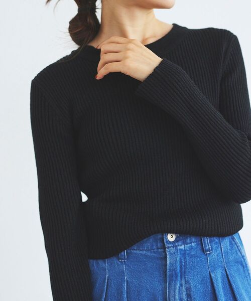 le.coeur blanc（ルクールブラン）の「ラメリブニットプルオーバー（ニット/セーター・レディース・グレイッシュベージュ/オフホワイト/ブラック・38）」の18枚目の写真