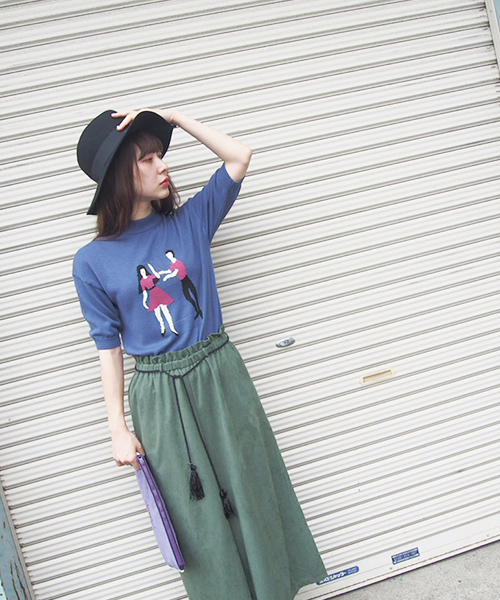 merry jenny(メリージェニー)の「danceニット(ニット/セーター・レディース・ネイビー/ピンク/グレー・FREE)」の1枚目の写真