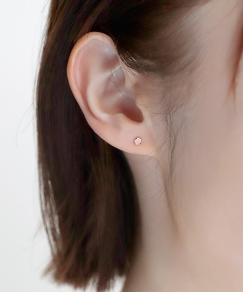 フラワーストーンミニピアス[K10]（ピアス（両耳用））｜ANEMONE（アネモネ）