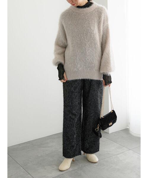 Te chichi（テチチ）の「フリンジジャカードワイドパンツ（その他パンツ・レディース・オフホワイト/ブラック・F）」の5枚目の写真