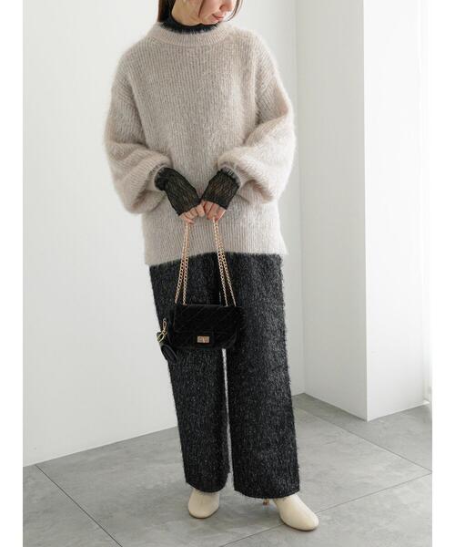 Te chichi（テチチ）の「フリンジジャカードワイドパンツ（その他パンツ・レディース・オフホワイト/ブラック・F）」の4枚目の写真