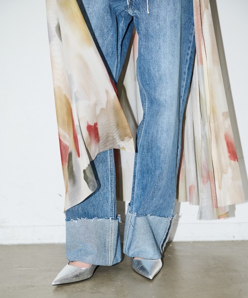 AIC.（エーアイシー）の「2WAYぼかしプリントチュールロングワンピース（ワンピース・レディース・ブラック/オレンジ・FREE）」の14枚目の写真