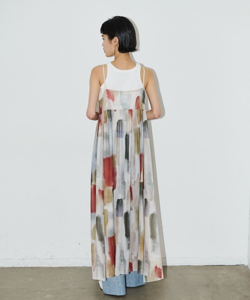 AIC.（エーアイシー）の「2WAYぼかしプリントチュールロングワンピース（ワンピース・レディース・ブラック/オレンジ・FREE）」の7枚目の写真