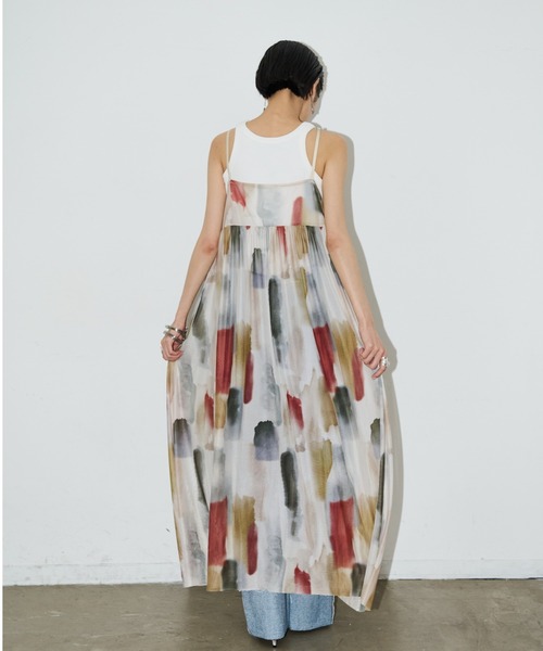 AIC.（エーアイシー）の「2WAYぼかしプリントチュールロングワンピース（ワンピース・レディース・ブラック/オレンジ・FREE）」の8枚目の写真