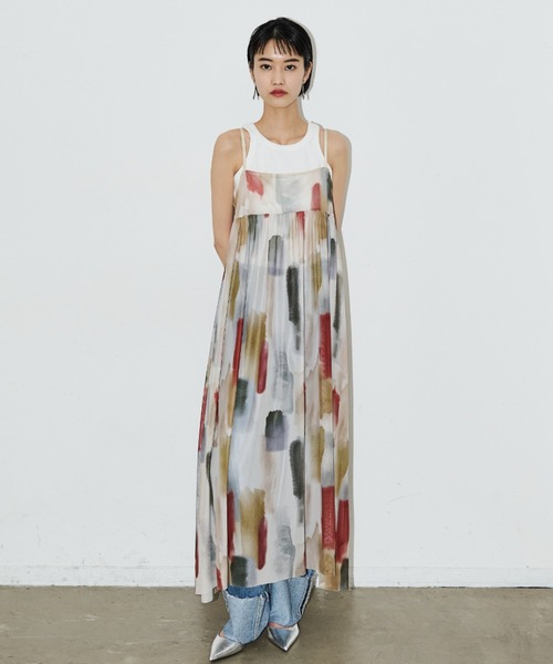 AIC.（エーアイシー）の「2WAYぼかしプリントチュールロングワンピース（ワンピース・レディース・ブラック/オレンジ・FREE）」の15枚目の写真