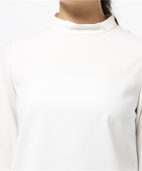 NATURAL BEAUTY BASIC（ナチュラルビューティーベーシック）の「【JJ 11月号掲載】ジョーゼットハイネックプルオーバー（シャツ/ブラウス・レディース・ネイビー/ホワイト・MEDIUM/SMALL）」の7枚目の写真