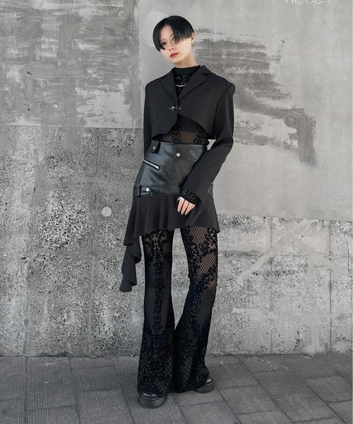 LVEU.】アシメクロップドジャケット / アウター ジャケット 長袖