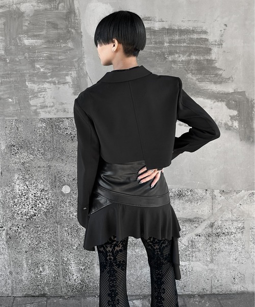 LVEU.】アシメクロップドジャケット / アウター ジャケット 長袖