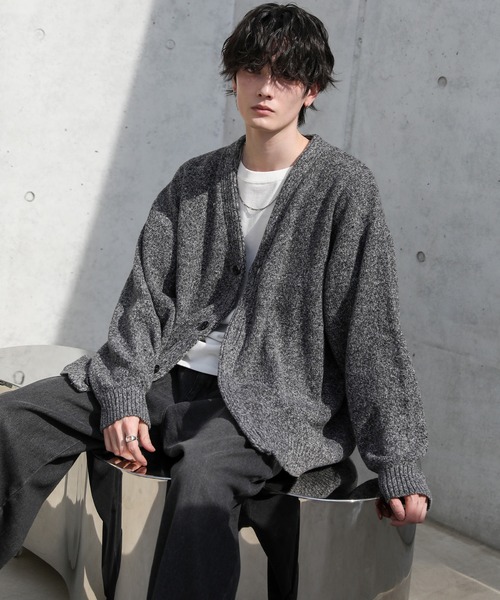 メランジミックスVネックカーディガン（カーディガン/ボレロ