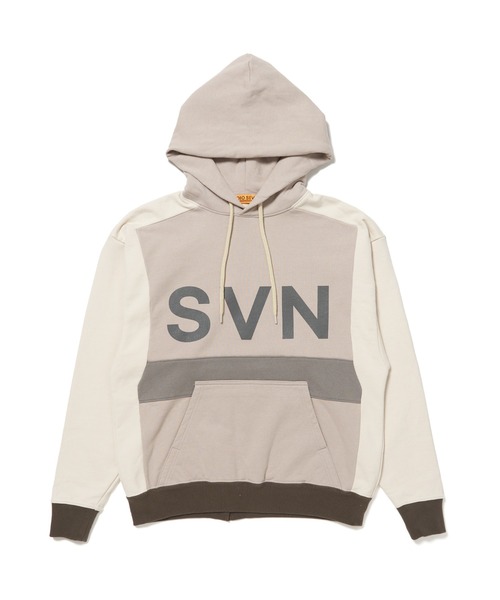STUDIO SEVEN（スタジオ セブン）の「Big Panel Hoodie【STUDIOSEVEN/スタジオセブン】（パーカー・メンズ・ベージュ/ブラウン/ダークブルー・MEDIUM/LARGE）」の18枚目の写真