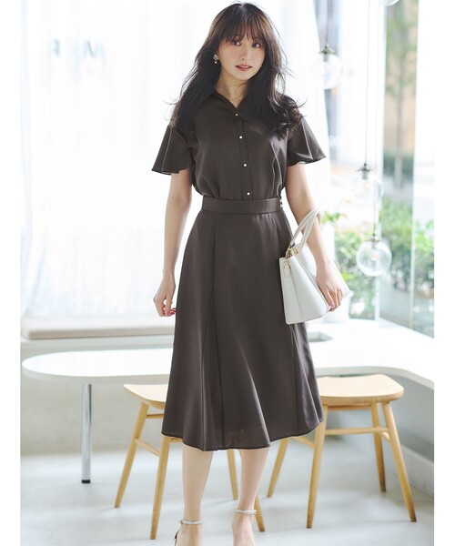 ANY SIS（エニィスィス）の「【速乾・接触冷感】スムージーポリエステル フレアスカート（スカート・レディース・パイングリーン系/ネイビー系9/グレー系/スカイブルー系/ピンク系・2/1/3）」の2枚目の写真