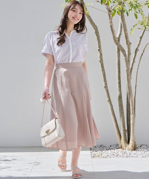 ANY SIS（エニィスィス）の「【速乾・接触冷感】スムージーポリエステル フレアスカート（スカート・レディース・パイングリーン系/ネイビー系9/グレー系/スカイブルー系/ピンク系・2/1/3）」の5枚目の写真