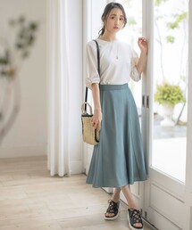 【速乾・接触冷感】スムージーポリエステル フレアスカート
