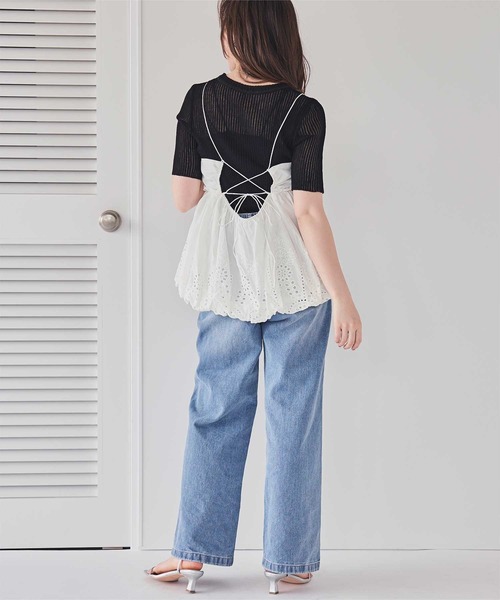 titivate(ティティベイト)の「コットン刺繍レースキャミソールトップス(キャミソール・レディース・オフホワイト/ブルー/ブラック・FREE)」の18枚目の写真