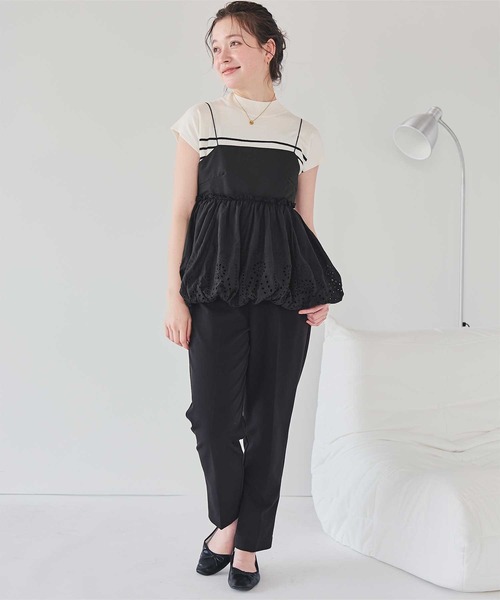 コットン刺繍レースキャミソールトップス（キャミソール）｜titivate