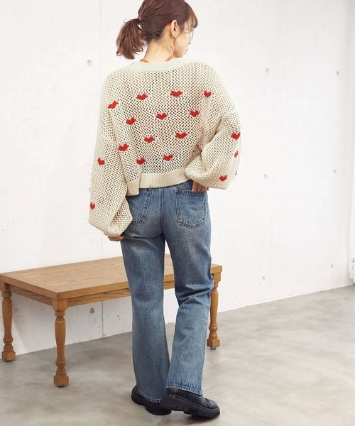 tiptop(ティップトップ)の「ハートジャガードメッシュプルオーバー(ニット/セーター・レディース・キナリ/ブラック/アイボリー・FREE)」の10枚目の写真