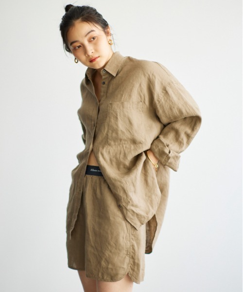 BABYLONE 【2023/定価1.7万】バビロン *リネンオーバーシャツ*F