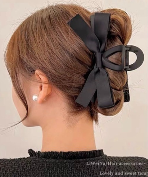 E&C closet…（イーアンドシークローゼット）の「リボンヘアクリップ（バレッタ/ヘアクリップ・レディース・ブラック/ブラック系その他・FREE）」の5枚目の写真