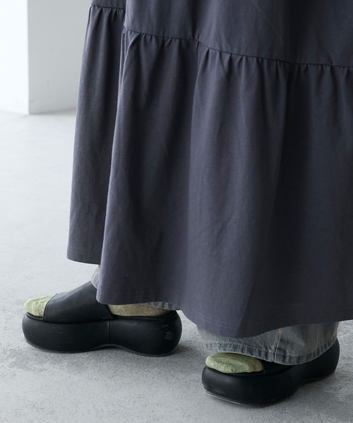 forksy.（フォルクシー）の「【forksy.】ラメフリルスリーブ配色バックプリントワンピース（ワンピース・レディース・アイボリー/ネイビー/スミクロ/オートミール・FREE）」の21枚目の写真