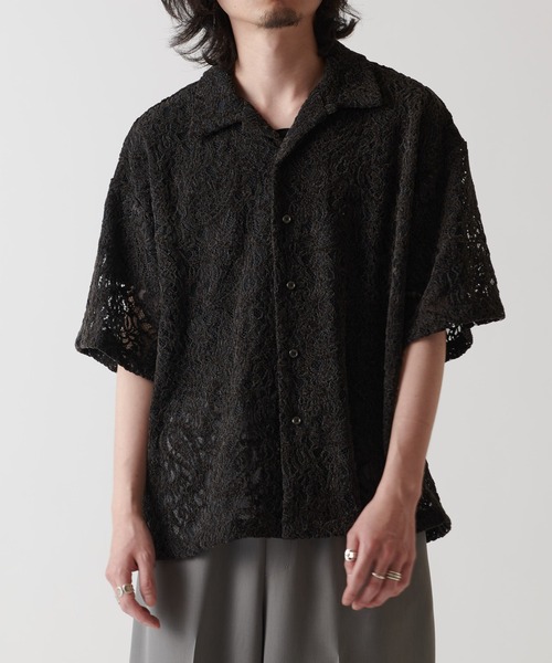 Lui's（ルイス）の「ペイズリーモールレースシャツ（シャツ/ブラウス・メンズ・キャメル/オフホワイト/ブラック/ブルー/ネイビー・S/M）」の12枚目の写真