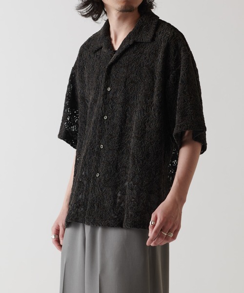 Lui's（ルイス）の「ペイズリーモールレースシャツ（シャツ/ブラウス・メンズ・キャメル/オフホワイト/ブラック/ブルー/ネイビー・S/M）」の13枚目の写真