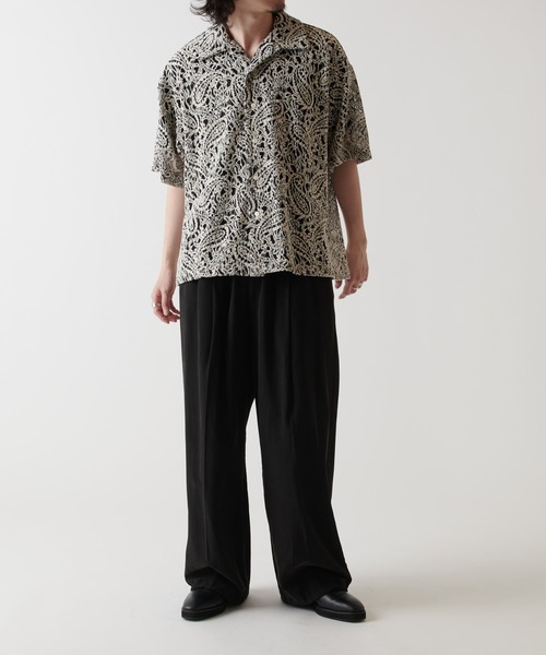 Lui's（ルイス）の「ペイズリーモールレースシャツ（シャツ/ブラウス・メンズ・キャメル/オフホワイト/ブラック/ブルー/ネイビー・S/M）」の9枚目の写真